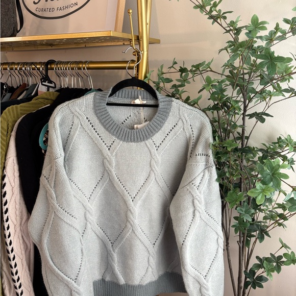 Hem & Thread mint Diamond Knit Sweater - Picture 2 of 4